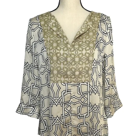 The Limited Women's Tan 3/4 Sleeve Blouse - Picture 2 of 8